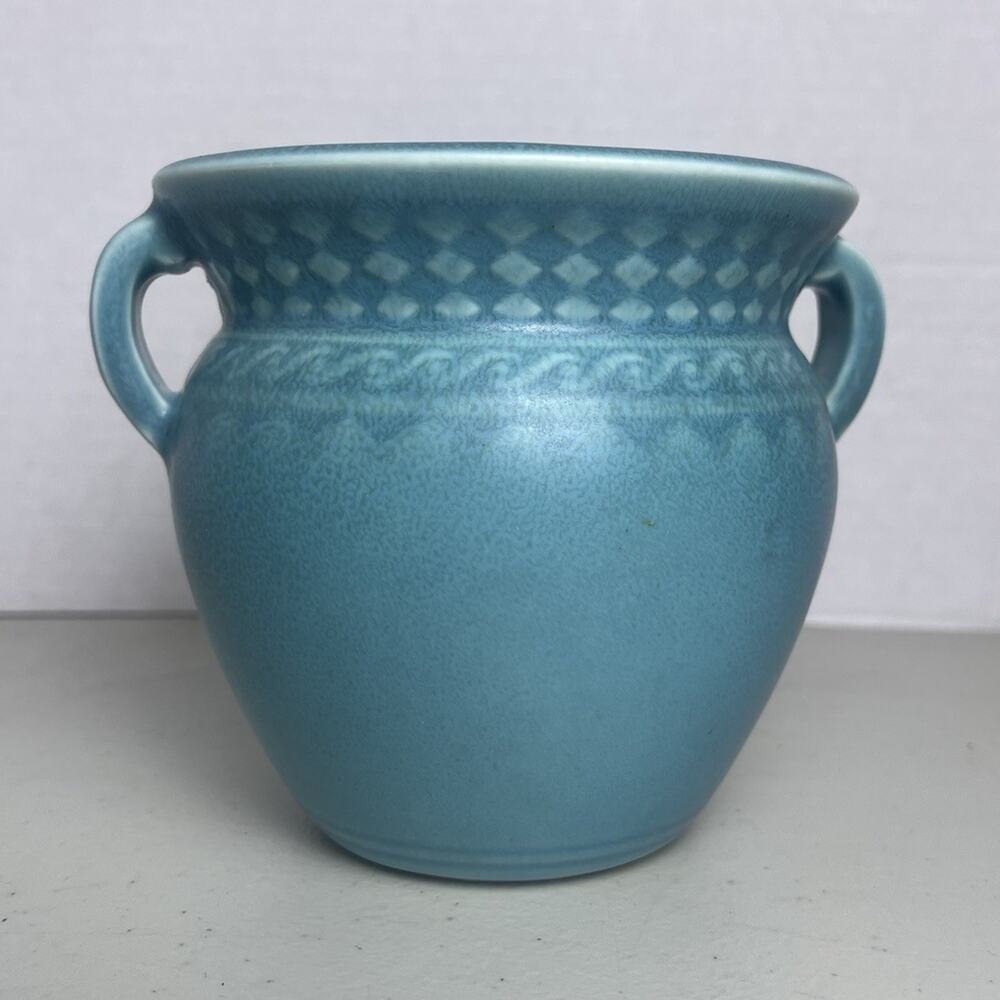 Rookwood Pottery Robin Egg Blue Vase Matte Double Handle XXVII 2763 1927